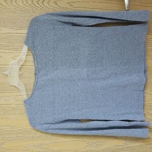 A New Day Gray Top With Silver Button Detail